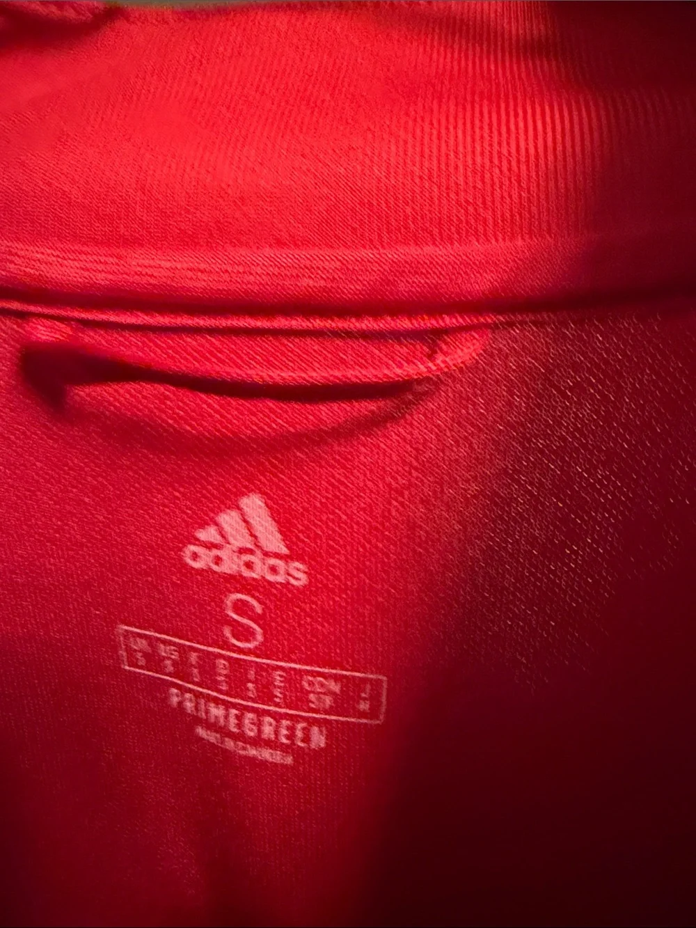 adidas Red Lightweight Training Jacket with White Stripes